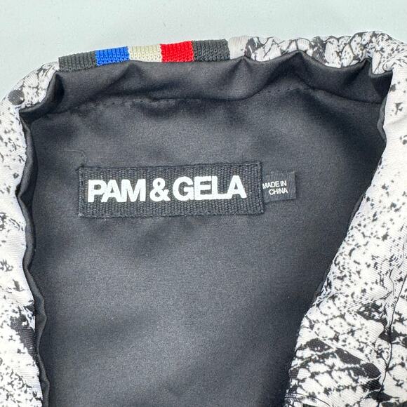 Pam & Gela Snake Skin With Stripes Drawstring Cinch Bag - Picture 7 of 9